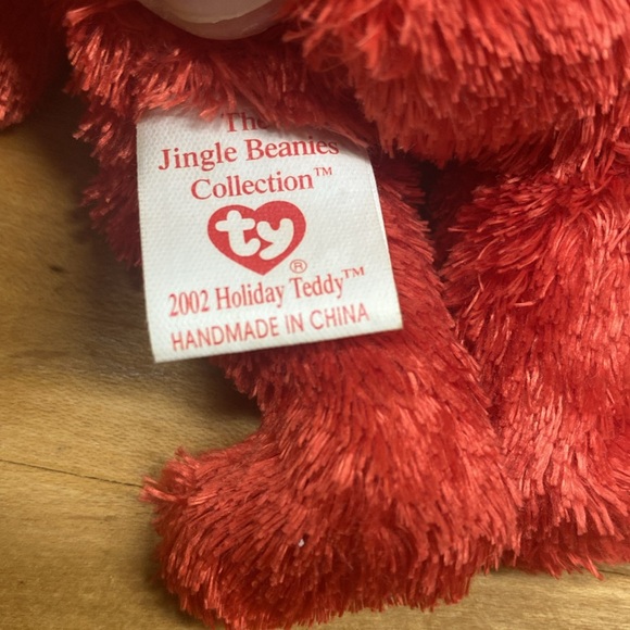 Ty Jingle 2002 Holiday Teddy the red bear beanie bear handmade - Picture 5 of 5